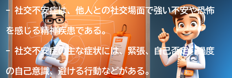 社交不安症の主な症状とは？の要点まとめ