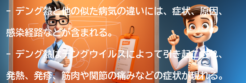 デング熱と他の似た病気の違いとは？の要点まとめ