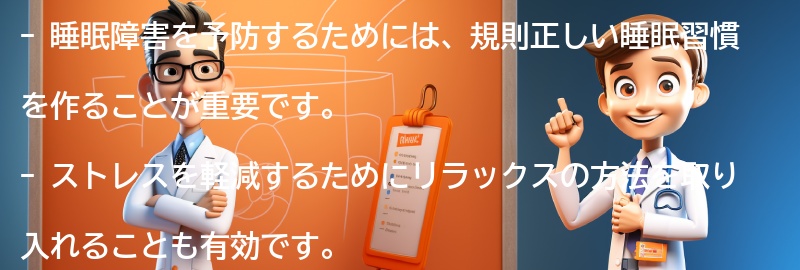 睡眠障害を予防するための方法の要点まとめ