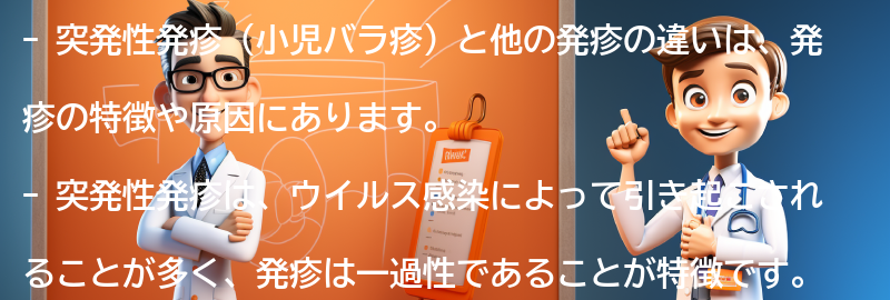 突発性発疹と他の発疹の違いは何ですか？の要点まとめ