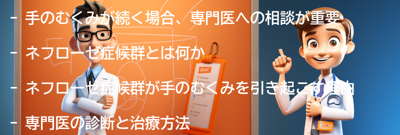 手のむくみが続く場合の専門医への相談の要点まとめ