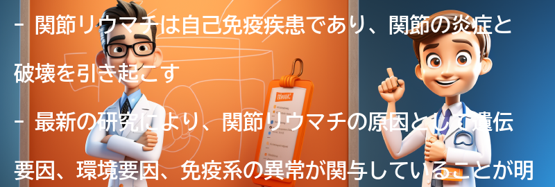 関節リウマチに関する最新の研究と治療法の進展の要点まとめ