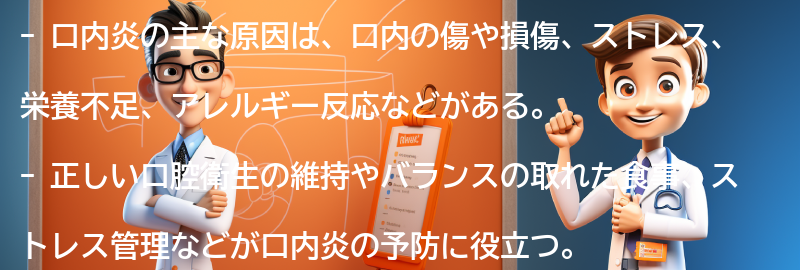 口内炎の主な原因とは？の要点まとめ