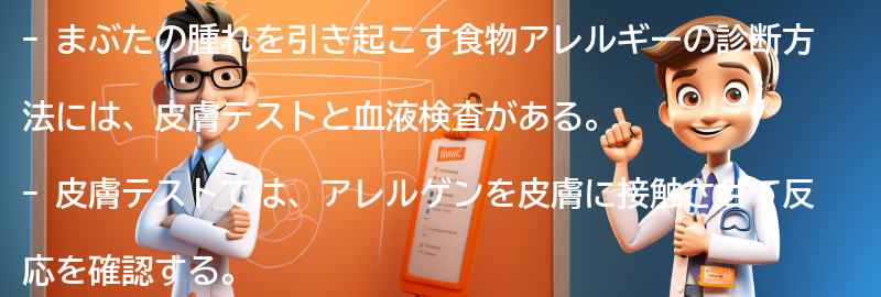 まぶたの腫れを引き起こす食物アレルギーの診断方法の要点まとめ