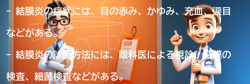 結膜炎の症状と診断方法の要点まとめ