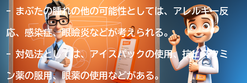 まぶたの腫れの他の可能性と対処法の要点まとめ