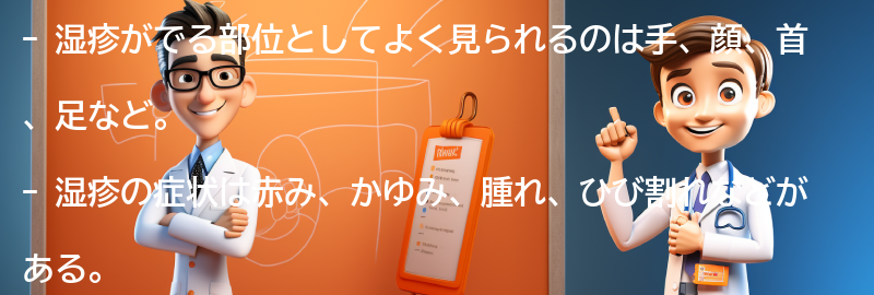 湿疹がでる部位と症状の種類の要点まとめ