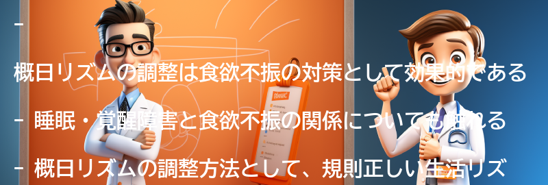 食欲不振の対策としての概日リズムの調整方法の要点まとめ