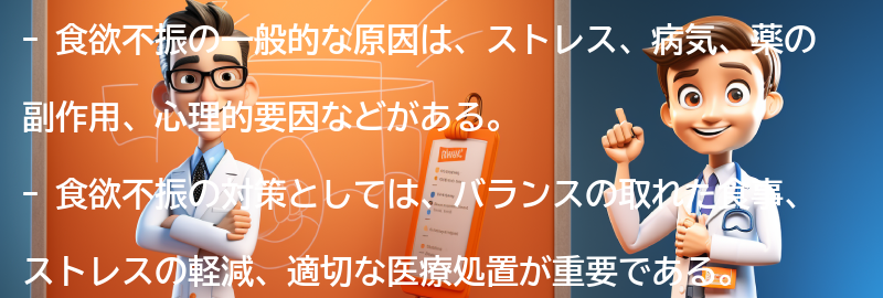 食欲不振の一般的な原因とは？の要点まとめ