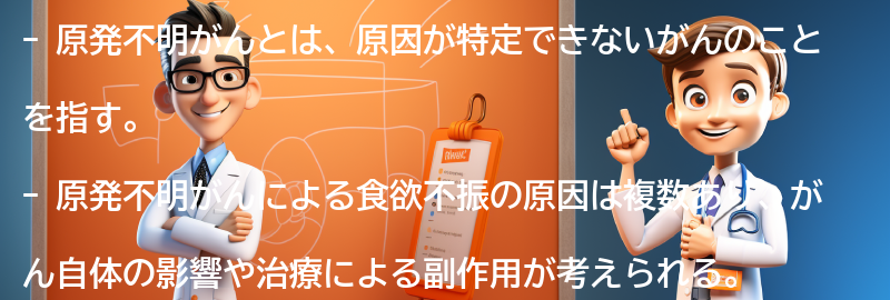 原発不明がんと食欲不振の関係についての要点まとめ