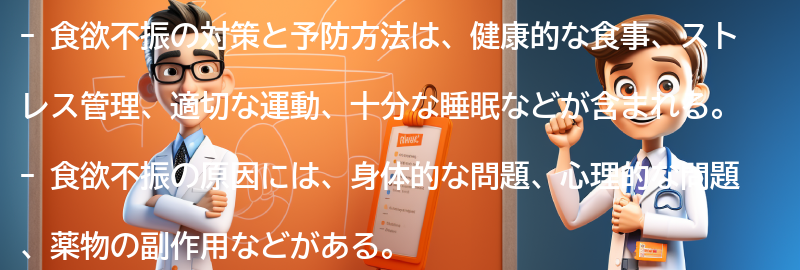 食欲不振の対策と予防方法の要点まとめ