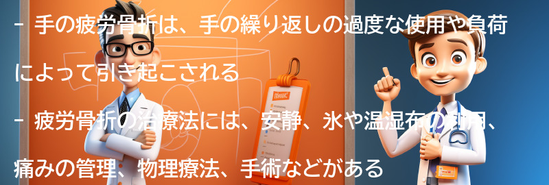 手の疲労骨折の治療法の要点まとめ