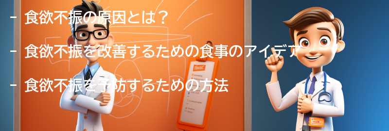 食欲不振を改善するための食事のアイデアの要点まとめ