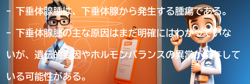 下垂体腺腫の主な原因は何ですか？の要点まとめ