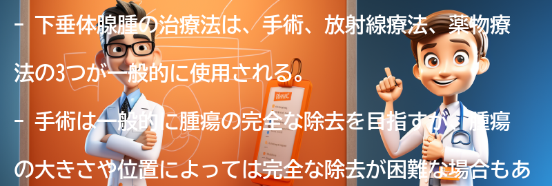 下垂体腺腫の治療法にはどのようなものがありますか？の要点まとめ