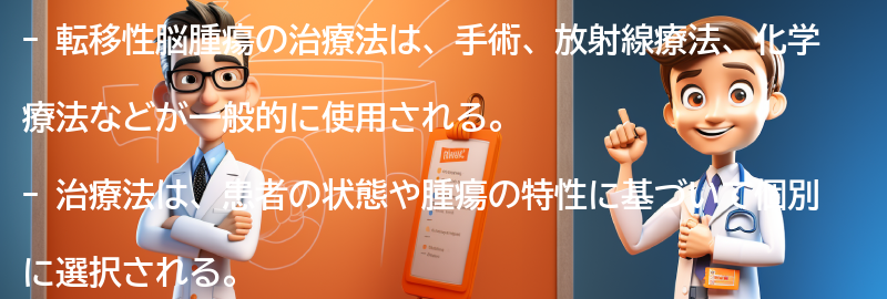 転移性脳腫瘍の治療法にはどのようなものがありますか？の要点まとめ