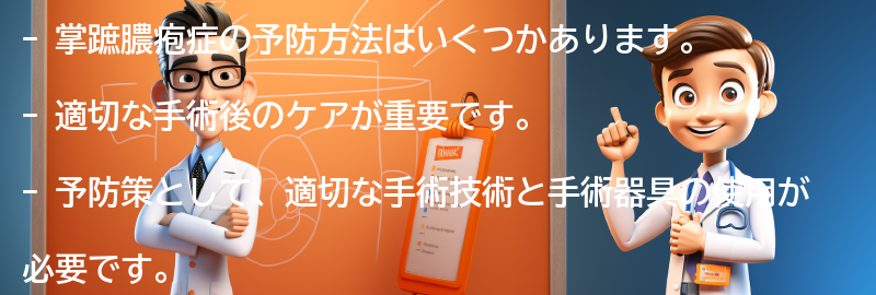 掌蹠膿疱症の予防方法はありますか？の要点まとめ