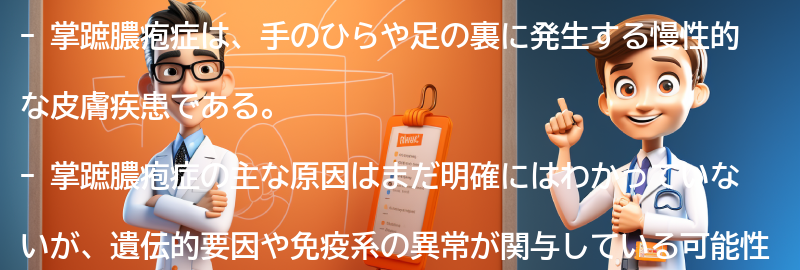 掌蹠膿疱症の患者の声を紹介の要点まとめ