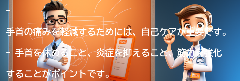 手首の痛みを軽減するための自己ケア方法の要点まとめ