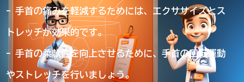 手首の痛みを軽減するためのエクササイズとストレッチの要点まとめ