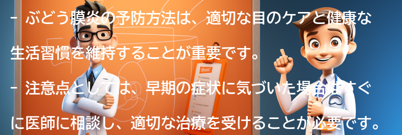 ぶどう膜炎の予防方法と注意点の要点まとめ