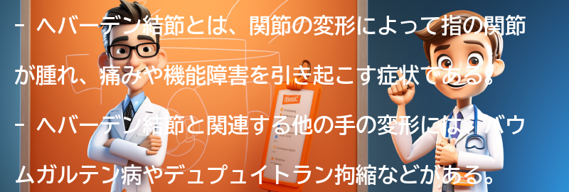 ヘバーデン結節と関連する他の手の変形についての要点まとめ