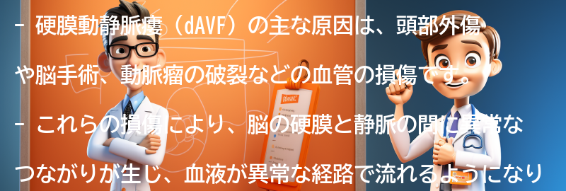 硬膜動静脈瘻（dAVF）の主な原因は何ですか？の要点まとめ