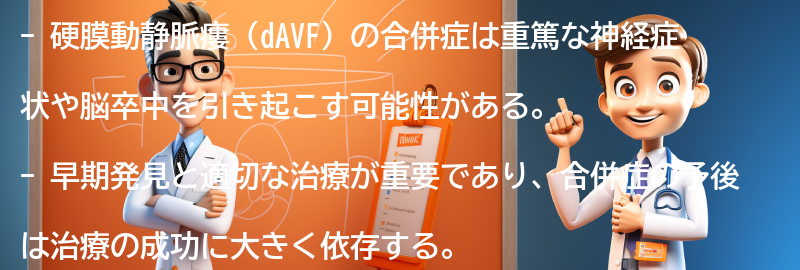 硬膜動静脈瘻（dAVF）の合併症と予後についての要点まとめ