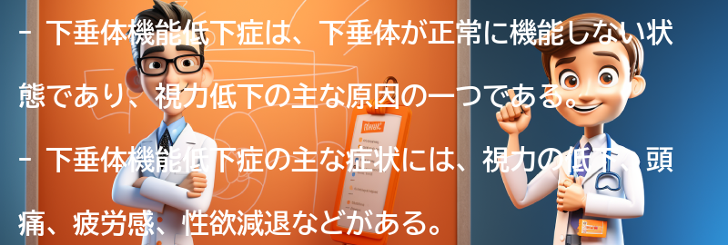 下垂体機能低下症の主な症状とは？の要点まとめ