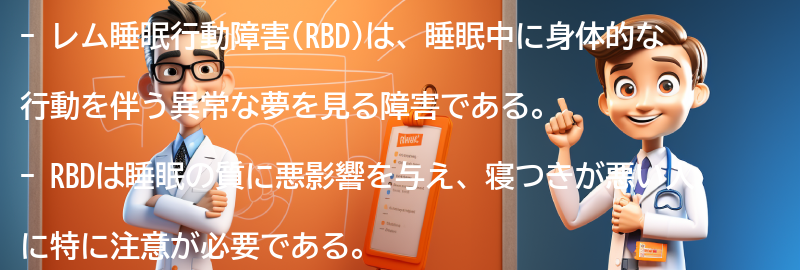 RBDと睡眠の質の関係の要点まとめ