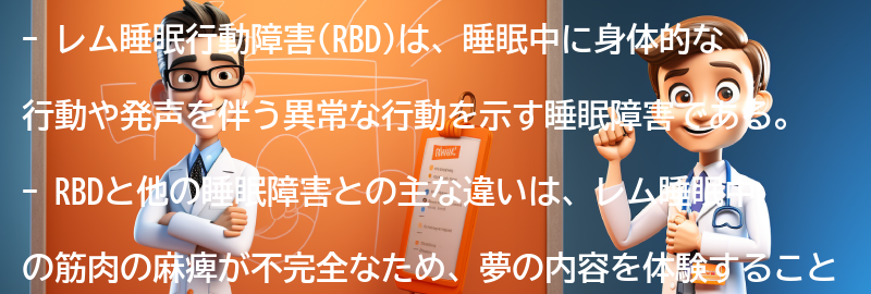 RBDと関連する他の睡眠障害との違いの要点まとめ