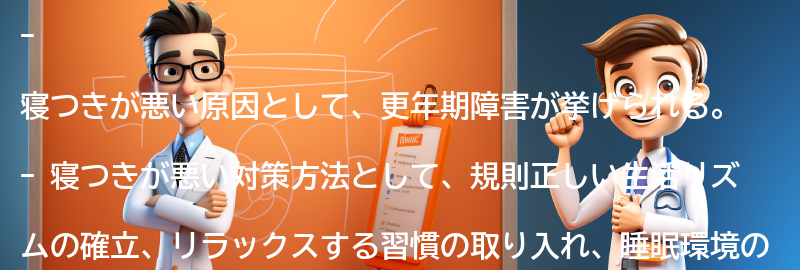 寝つきが悪い対策方法の要点まとめ