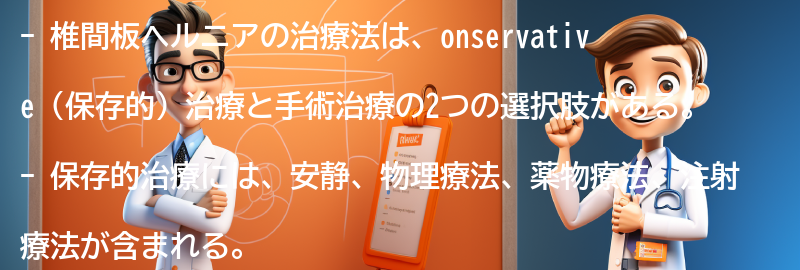 椎間板ヘルニアの治療法とは？の要点まとめ