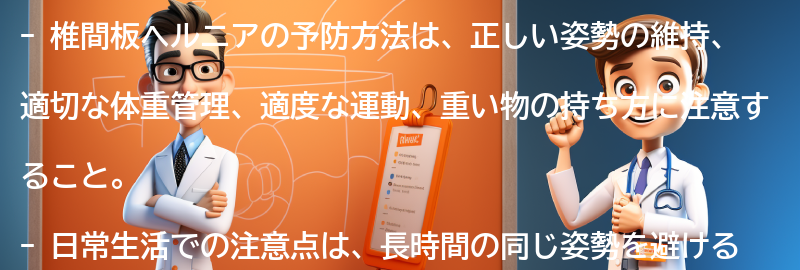 椎間板ヘルニアの予防方法と日常生活の注意点の要点まとめ