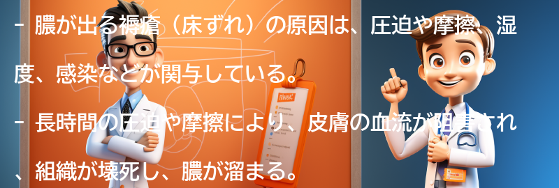 膿が出る褥瘡の原因とは？の要点まとめ