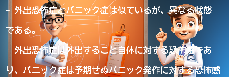 外出恐怖症とパニック症の違いは何ですか？の要点まとめ