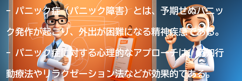 パニック症と向き合うための心理的なアプローチの要点まとめ