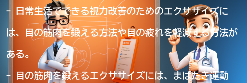 日常生活でできる視力改善のためのエクササイズの要点まとめ