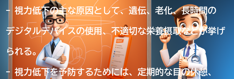 視力低下に関する追加情報と資料の紹介の要点まとめ