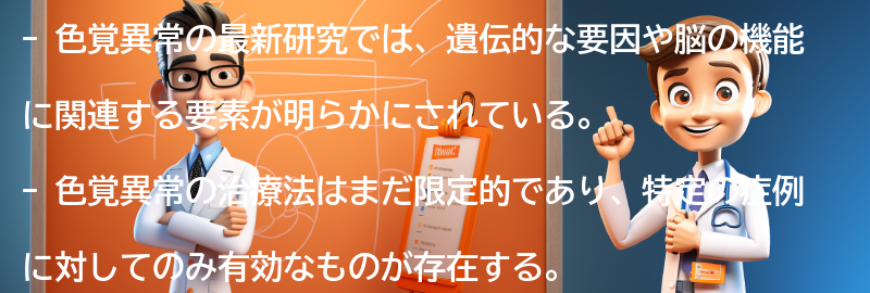 色覚異常に関する最新研究と治療法の要点まとめ