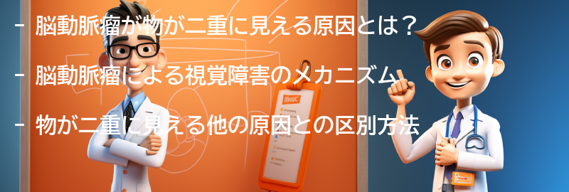 脳動脈瘤が物が二重に見える原因とは？の要点まとめ