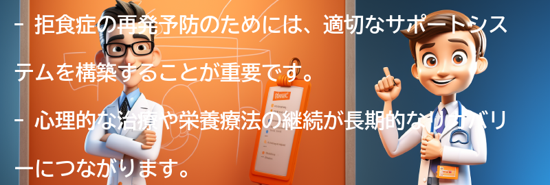 拒食症の再発予防と長期的なリカバリーのための戦略の要点まとめ