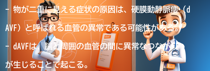 物が二重に見える症状の原因は何ですか？の要点まとめ