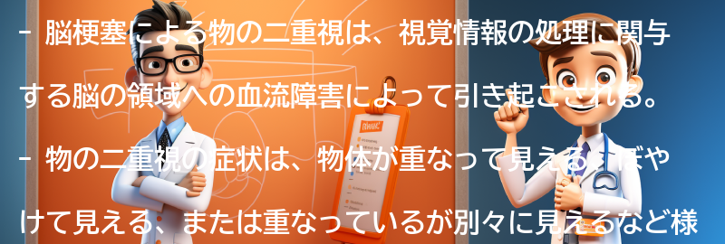 脳梗塞が引き起こす物の二重視の症状の要点まとめ