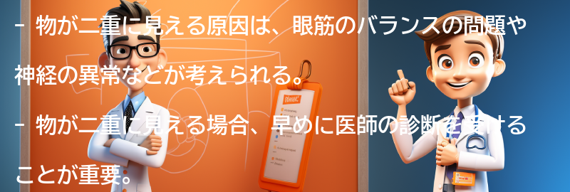 物が二重に見える原因とは？の要点まとめ