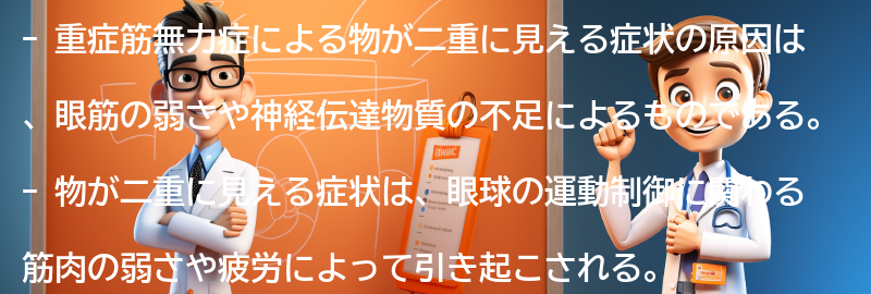 物が二重に見える症状の原因は何ですか？の要点まとめ