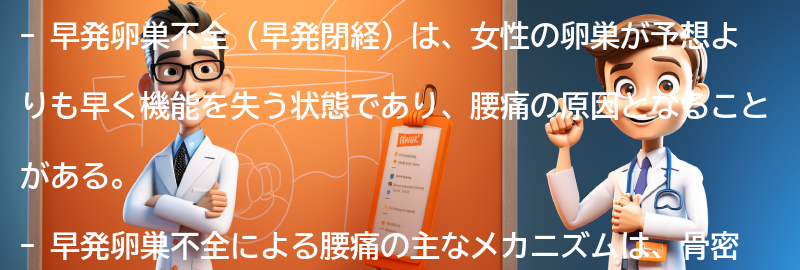 腰痛の原因としての早発卵巣不全のメカニズムの要点まとめ