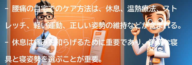 腰痛の対処法：自宅でできるケア方法の要点まとめ