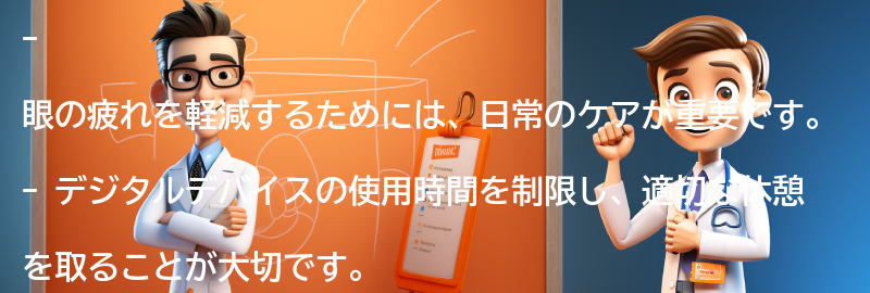 眼の疲れを軽減するための日常のケア方法の要点まとめ