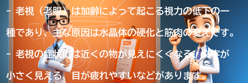 老視の主な原因と症状の要点まとめ